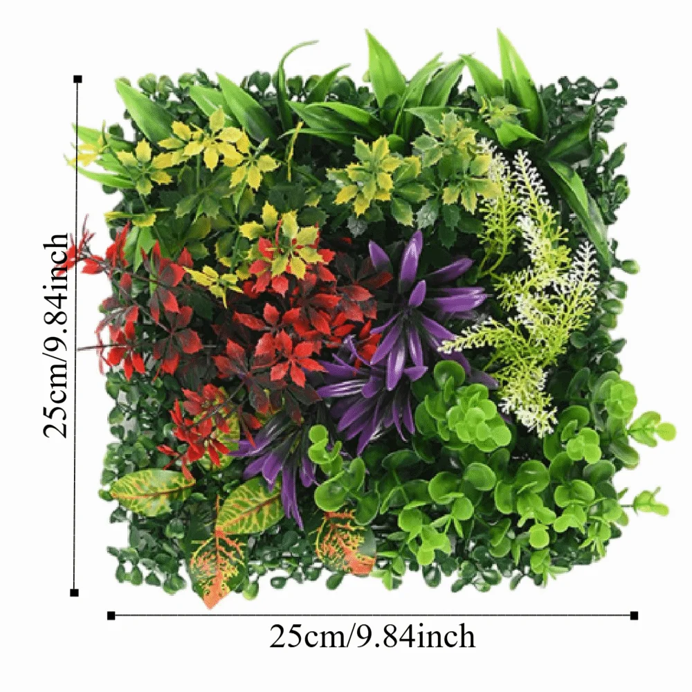 DIY Artificial Plant Wall Panel Flower Eternal Life Simulation Maple Plant Sheet 25*25cm Green Artificial Eucalyptus Carpet