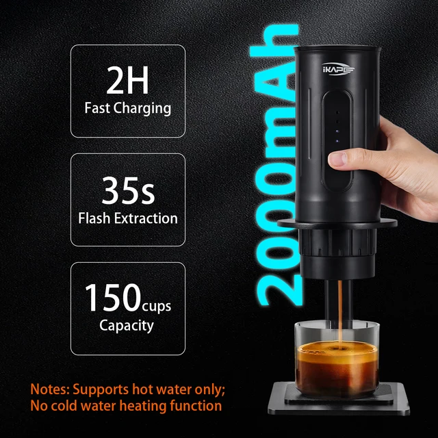 IKAPE Portable Coffee Machine Fit Capsules Ground Coffee Handheld Coffee Maker Manually For Camping Hiking No Heating Function 1