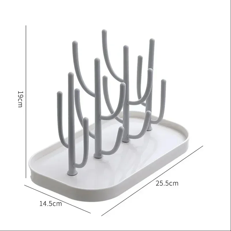 Creative Tree Practical Desktop Wine Cup Teacup Baby Bottle Frame Nipple Feeding Cup Holder Detachable Storage Rack with Tray