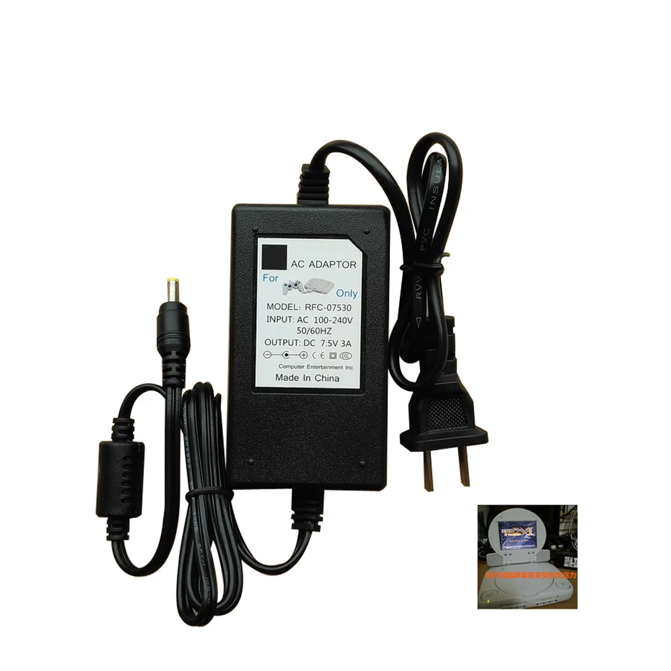 Alimentatore 7.5V Per Sony PSOne Slim – Nuovo Adattatore Di Ricambio Con Cavo 92cm