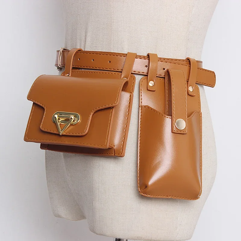 Crossbody Bag Waist Bag Chest Bag 2PCS Woman Waist Bag Leather Crossbody Chest Bags Female Fanny Packs Designer Mini Belt Bag Girl Waist Phone Pouch