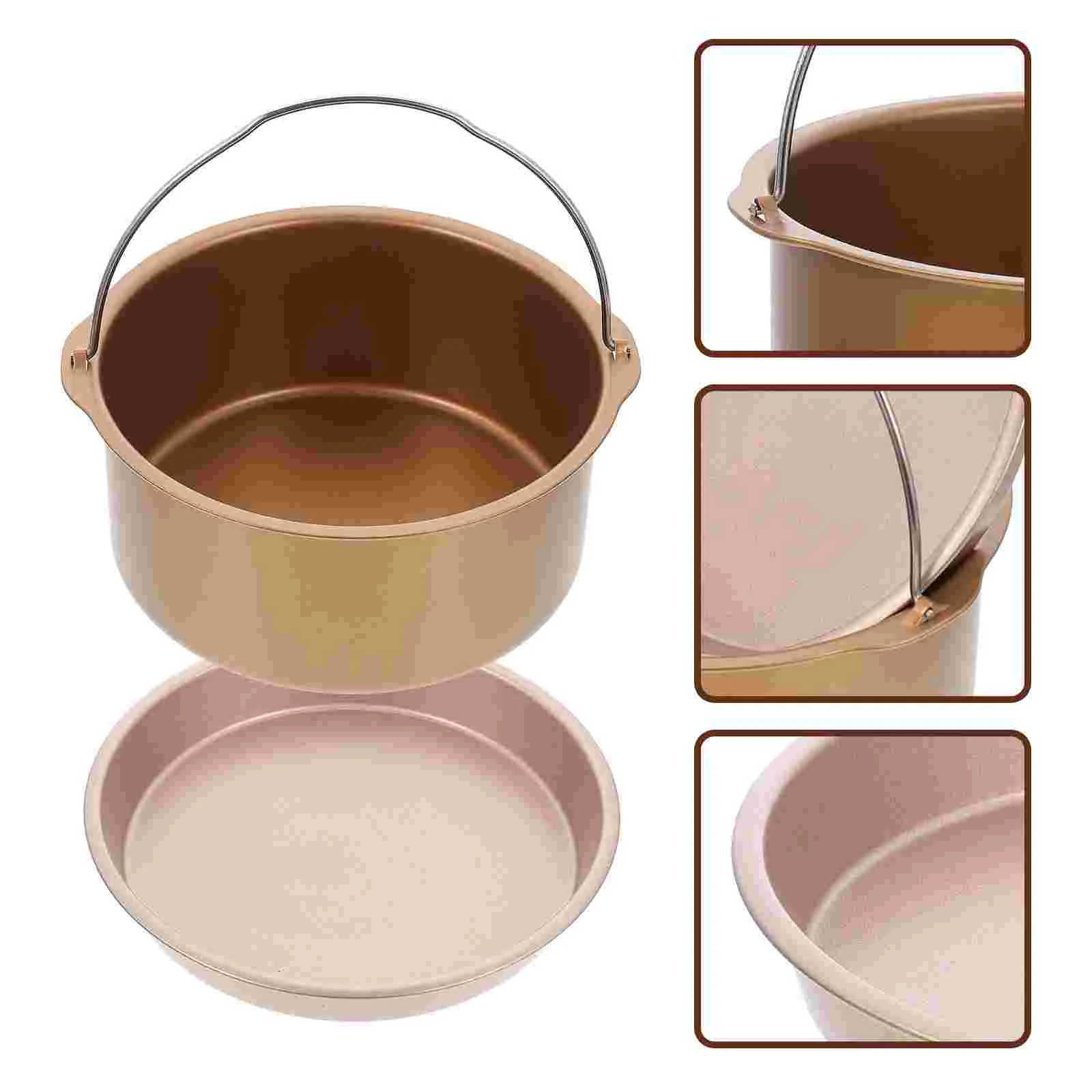 

Non Stick Baking Pan Air Fryer Accessories Pizza Tray Round Cake Mold Sturdy Plate Kitchen Tools for