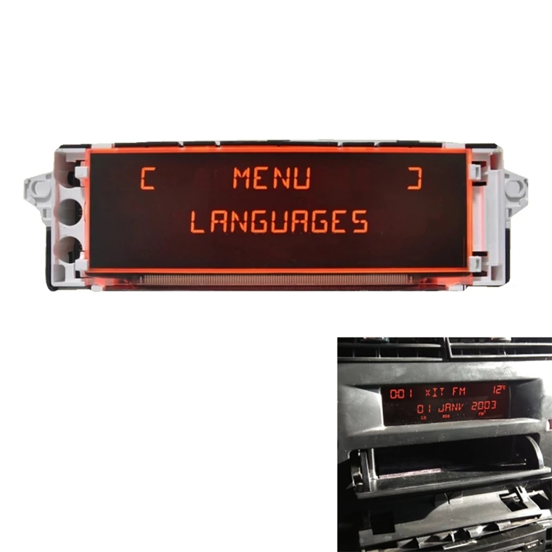 Dashboard Display Screen Car 12Pin Support USB Aux Display Red Monitor for Peugeot 307 207 308 408 3008 Citroen C4 C5
