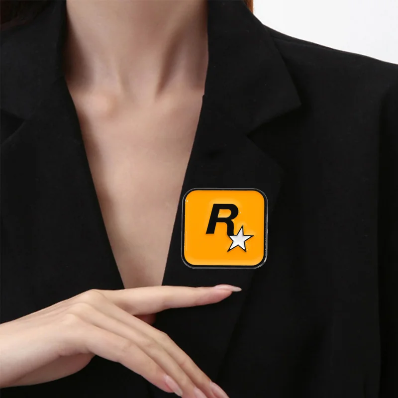 Letter Brooch R-star Universal Alloy Badge Clothes Backpack Scarf Accessories