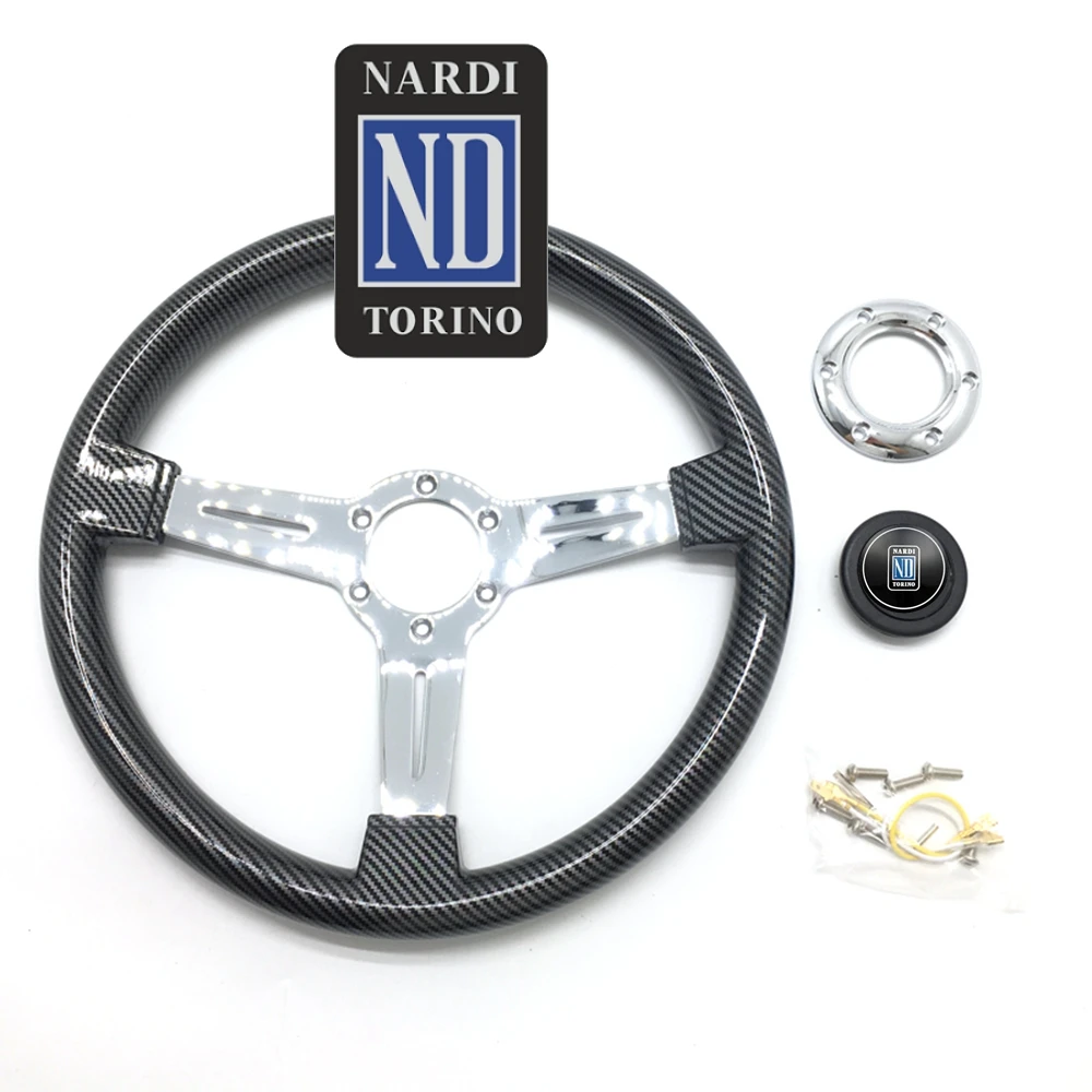 Classic Carbon 350Mm Abs Nardi Volante Car Rally Drift Racing Wood Jdm Volante Volantes Per Vw Honda Toyota Bmw