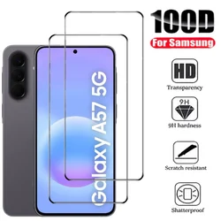 Premium Tempered Glass Screen Protector - 2 - Pack with Black Border - Tempered Glass Film (For Samsung A18)