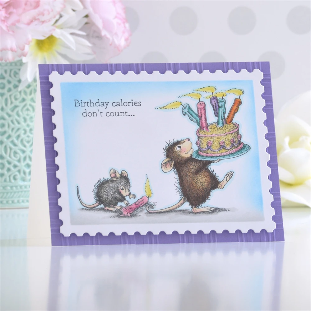 Clear Silicone Stamp Delivering Birthday Wishes Mouse DIY Crafts Card Album Making Scrapbooking Stencil