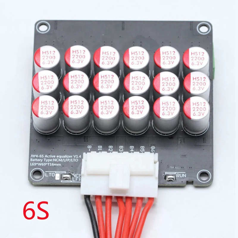 4X 6S Active Equalizer Balancer Lifepo4 / Lipo/ LTO Battery Energy Equalization Capacitor BMS Board