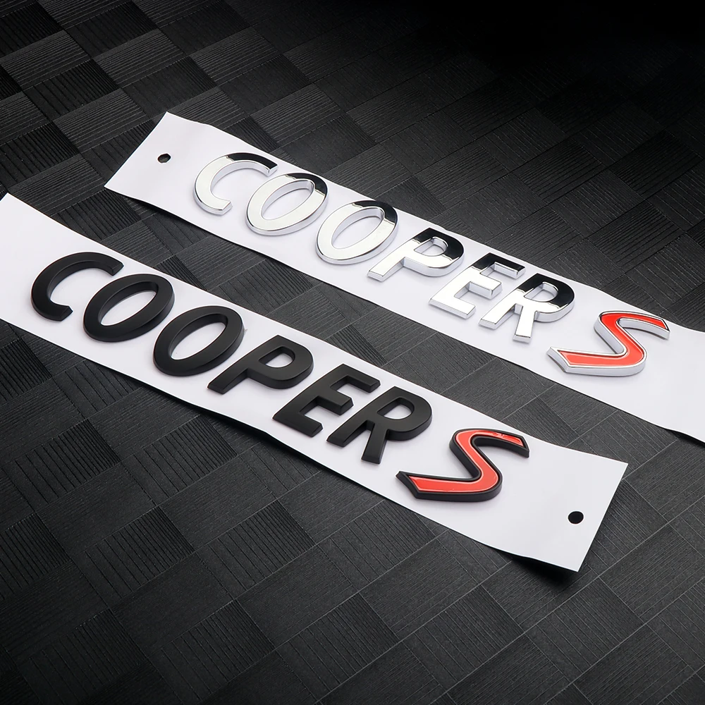 ABS Car Styling Body Side Fender Rear Trunk COOPER S Badge Sticker For MINI WORKS COOPER JCW S R50 R52 R53 R55 R56 R57 F55 F56