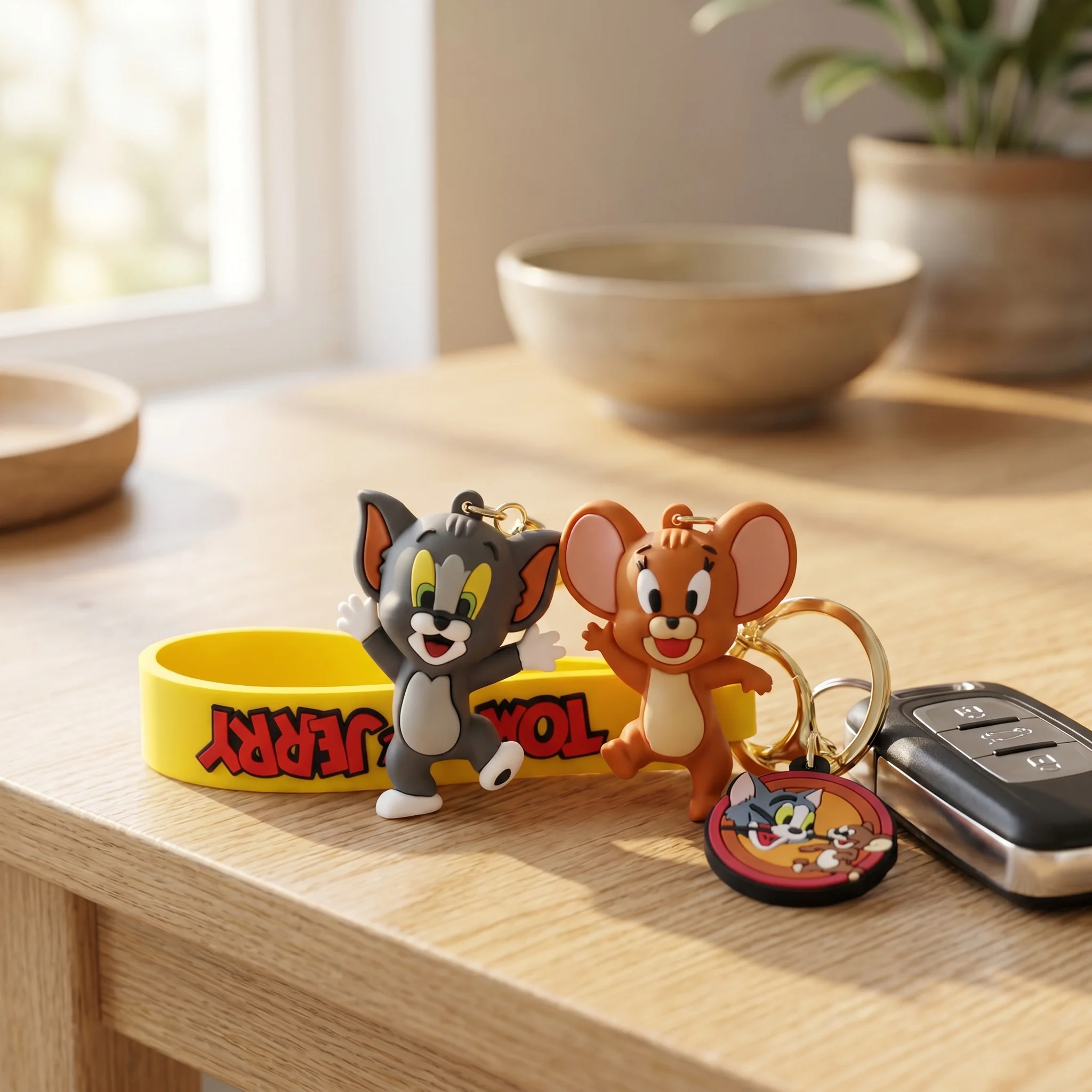 Charming Cartoon Tom and Jerry Keychain - Cute Doll Ornament and Gift