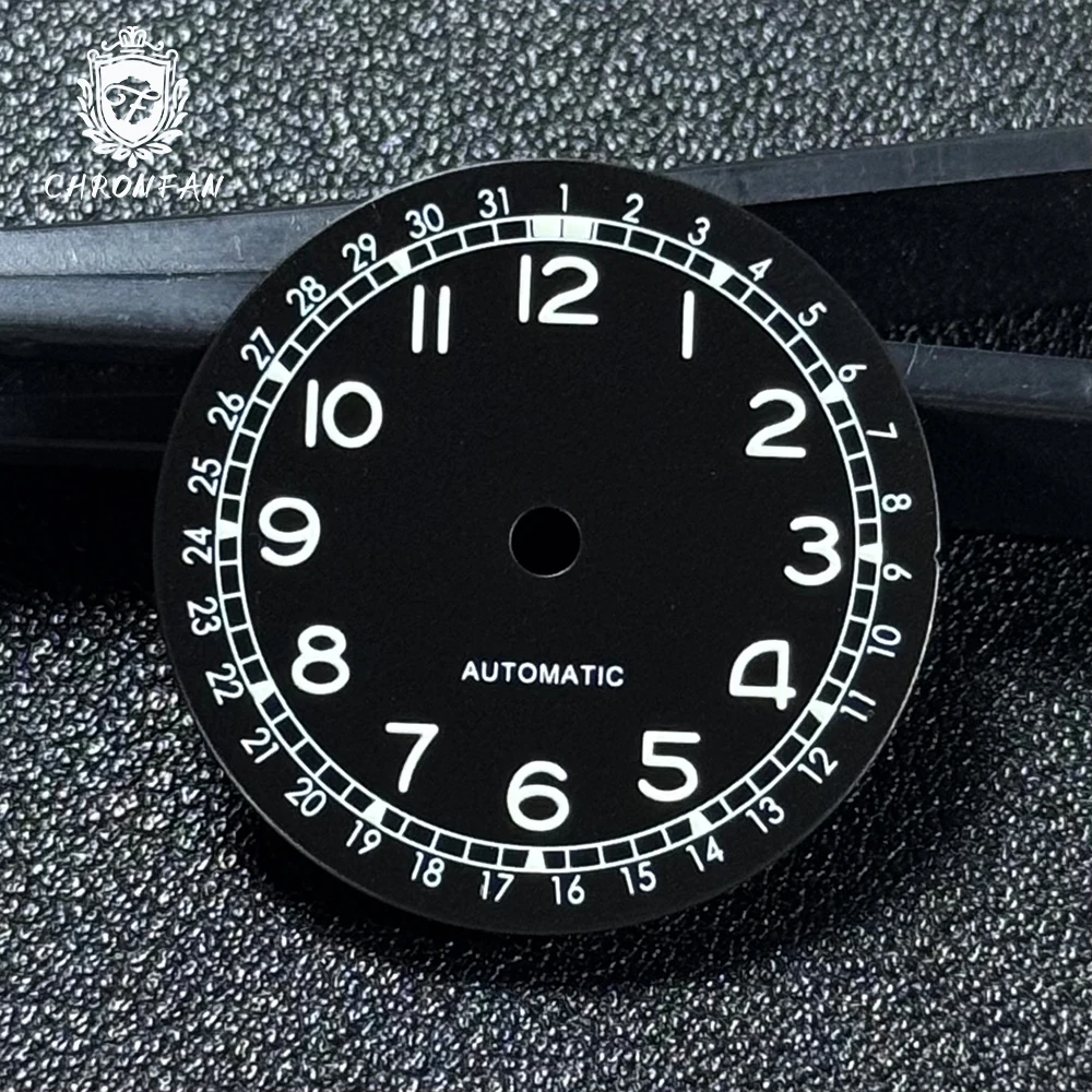 Nologo Pilot 28.5mm Military Field Dial with White Arabic Numerals and C3 Lume