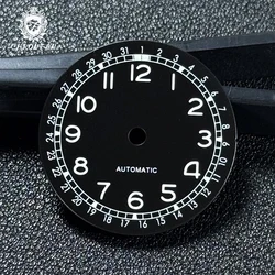 Nologo Pilot 28.5mm Military Field Dial with White Arabic Numerals and C3 Lume (D - 07 black)