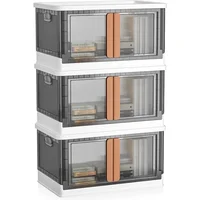 plastic storage bins with lids-76Quart large foldable storage containers,Durable stackable storage drawers for bedroom 1