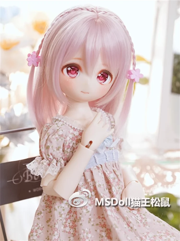 BJD Doll Wigs Long Hair For 1/3 1/4 1/6 MSD MDD YOSD With Bangs Black Brown Pink Hair Accessories