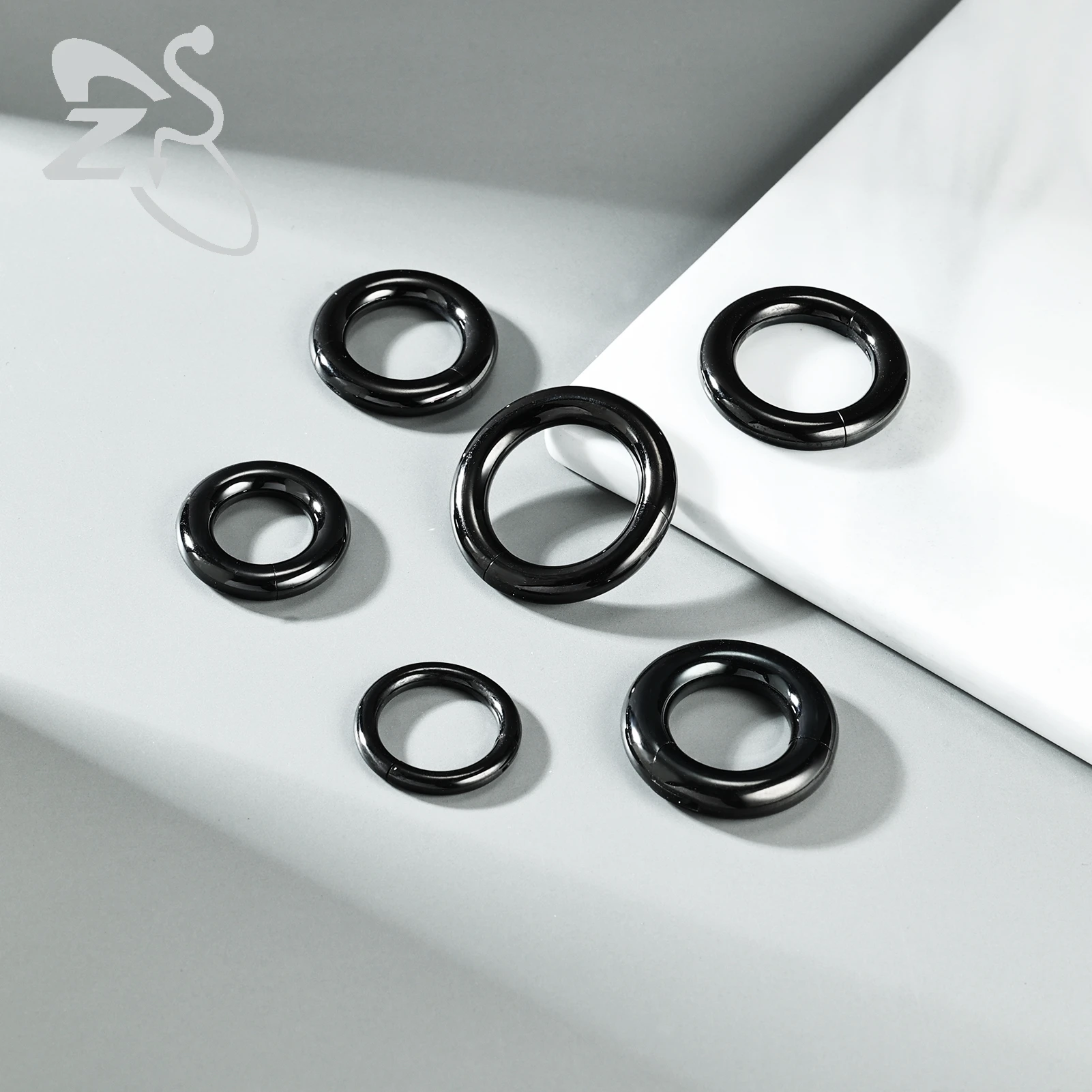 ZS 1PC G23 Titanium Hoop Earring for Women Gold Plated Circle Earring Large Gauge Nose Ring 2G/4G/6G/8G/10G/12G Punk Earrings 3