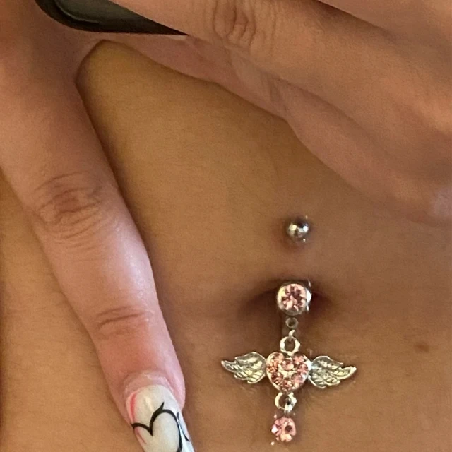 Steel Belly Button Rings Pink Crystal Piercing Navel Heart Style Navel Piercing Earring Belly Sexy Body Jewelry Ombligo