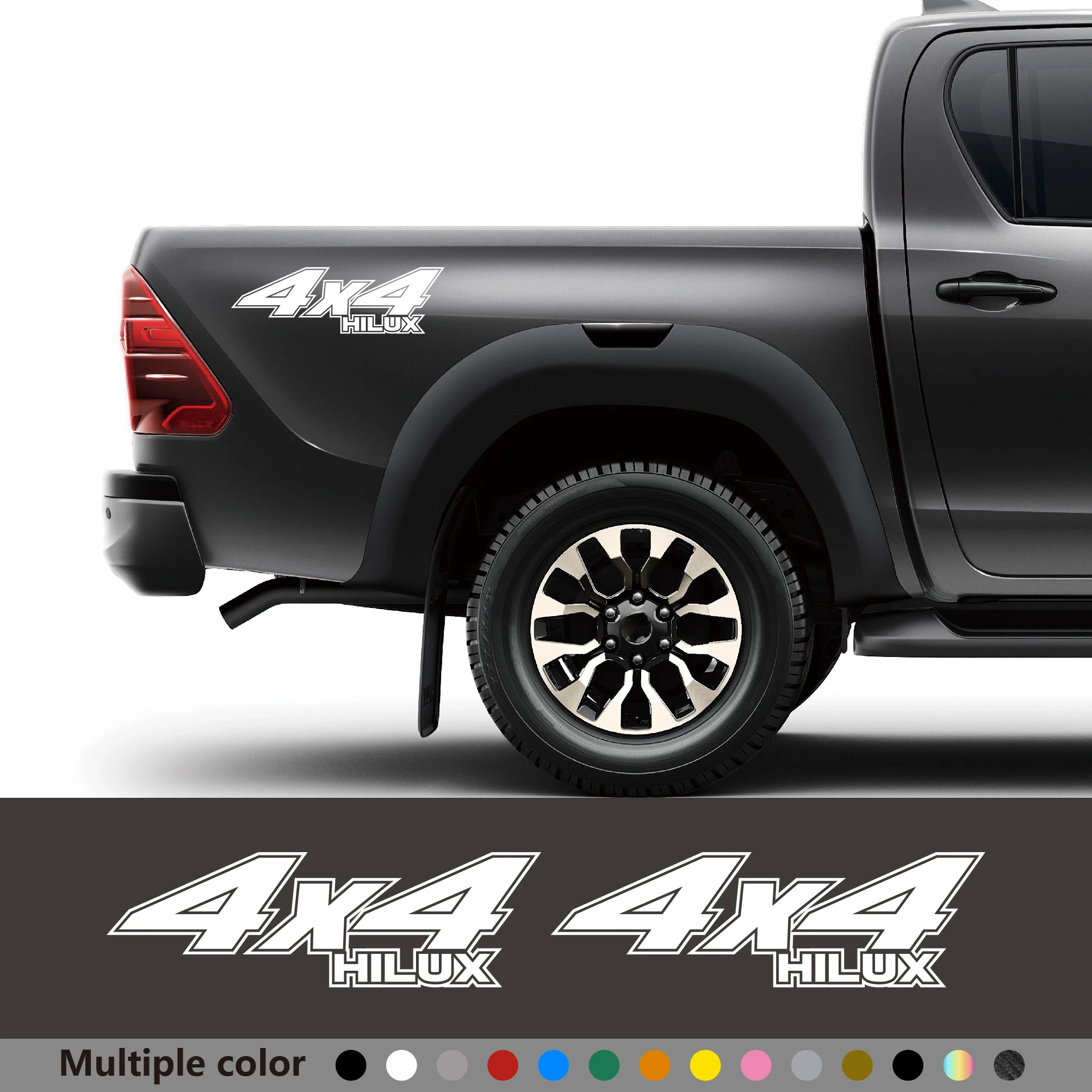 

2pcs Pickup Trunk Side Vinyl Film Car Sport 4x4 Stickers Apply For Toyota Hilux Off-road Auto Body Decor Decals Car Accessories