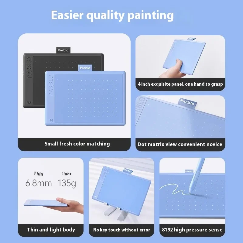 Parblo Ninos N4/n10 Digital Tablet 4/10 Inch 8192 Pressure Sensation 5080lpi Ultrathin Pc Accessories Graphics Tablet For Win - Image 4