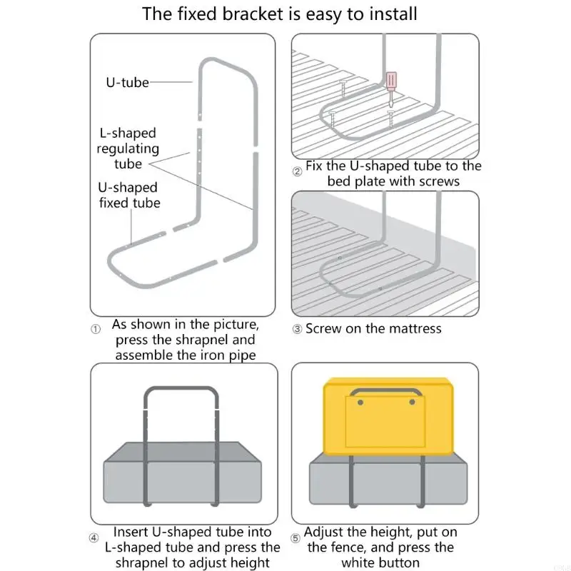 Adjustable Bed for Toddler and Baby Safety Guard with Portable Design and Easy Installation L Bracket Included