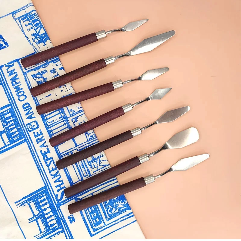 7Pcs/set Spatula Kit Palette Gouache Supplies Oil Painting Knife Fine Arts Painting Tool Set Flexible Blades oil painting knife