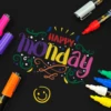 12PCS/Set Liquid Chalk Marker Pens Erasable LED Writing Board Glass Window Art 12 Colours Marker Pens 4