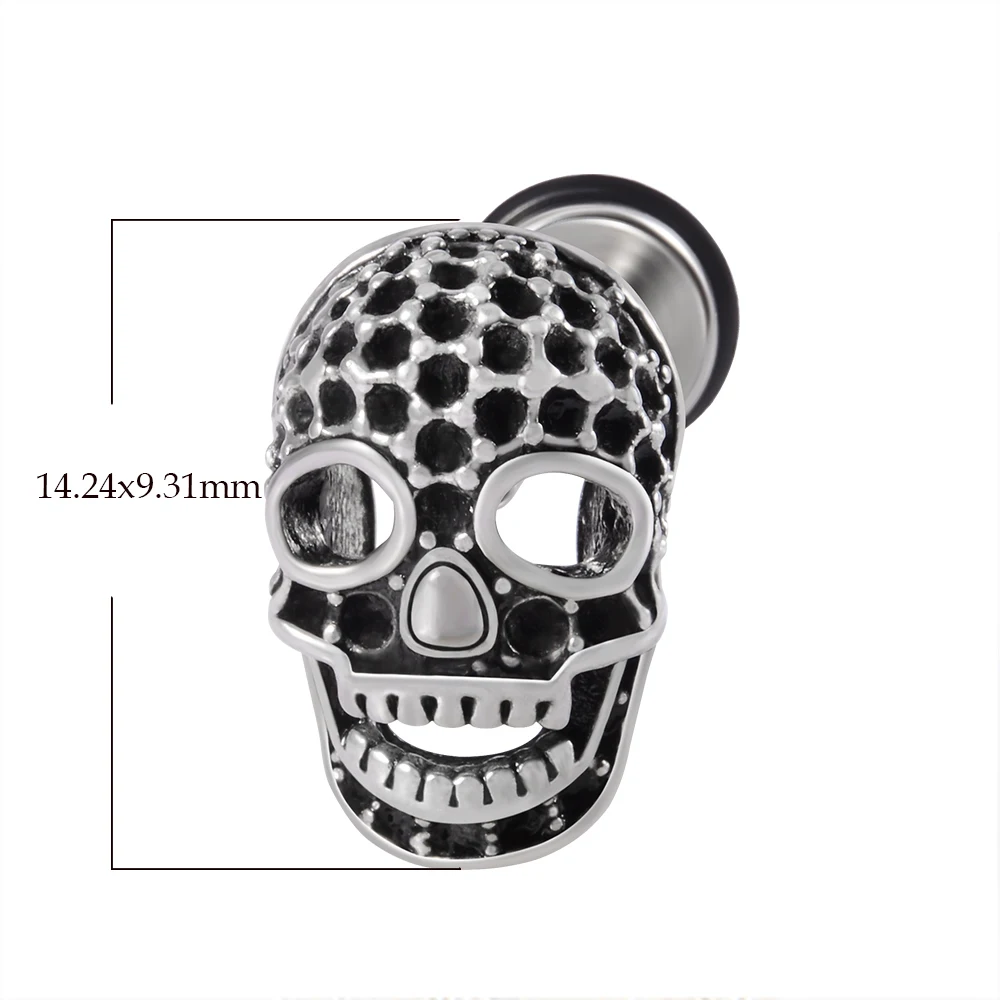Aneneiceera Punk Scheletro Orecchio Giacca Orecchini Argento Teschio Orecchini Gotico Scheletro Goccia Orecchini Halloween Spettrale Orecchini