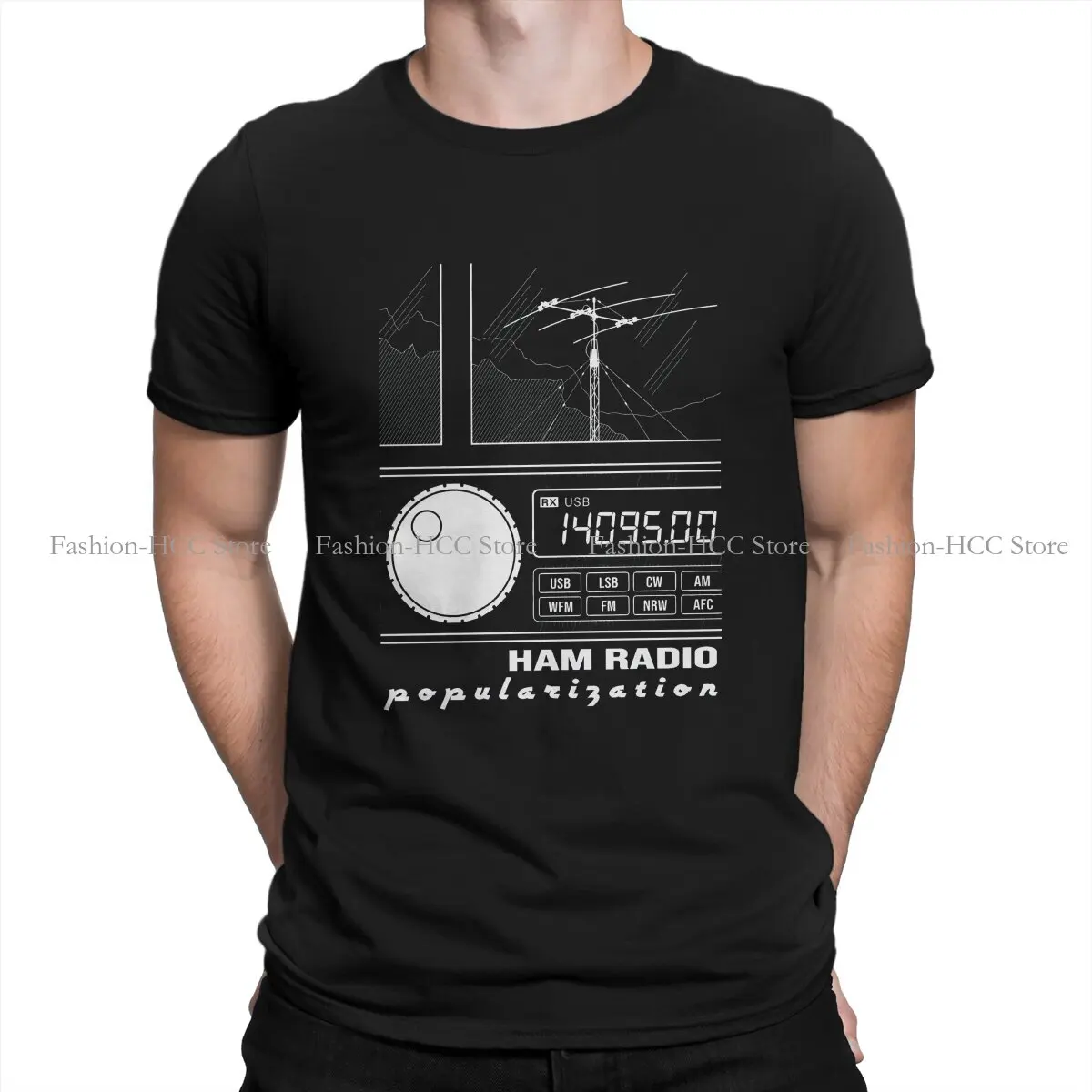 

Popularization Hip Hop Polyester TShirt Amateur Ham Radio Operator Style Streetwear Leisure T Shirt Men Short Sleeve