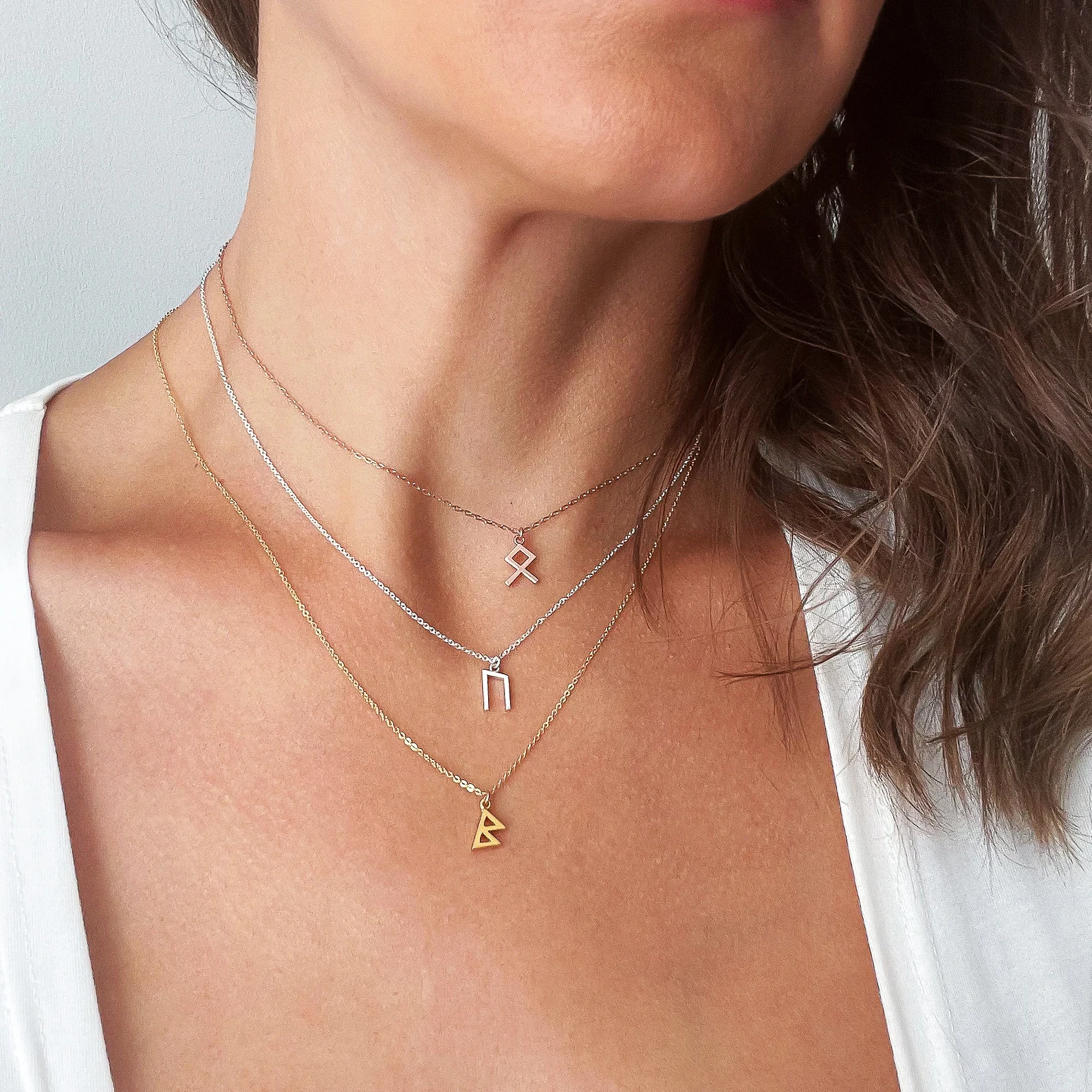 Pepi Ansuz Rune Necklace - Norse Elder Futhark Viking Communication Symbol Jewelry