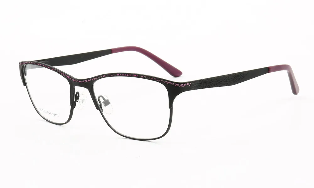 Frauen Katzenauge Metall weibliche Brillen Vollrand optischen Rahmen Rezept entworfen Brille elegante Dame Spektakel – Detail 3