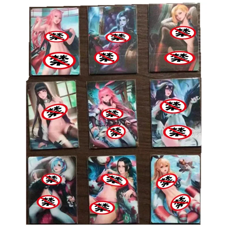 

9Pcs/set Anime Dragon Ball Android No. 18 Hinata Hinata Rem Hancock Heroine Sexy Nude Card Kawaii Game Gift Toy Collection Card