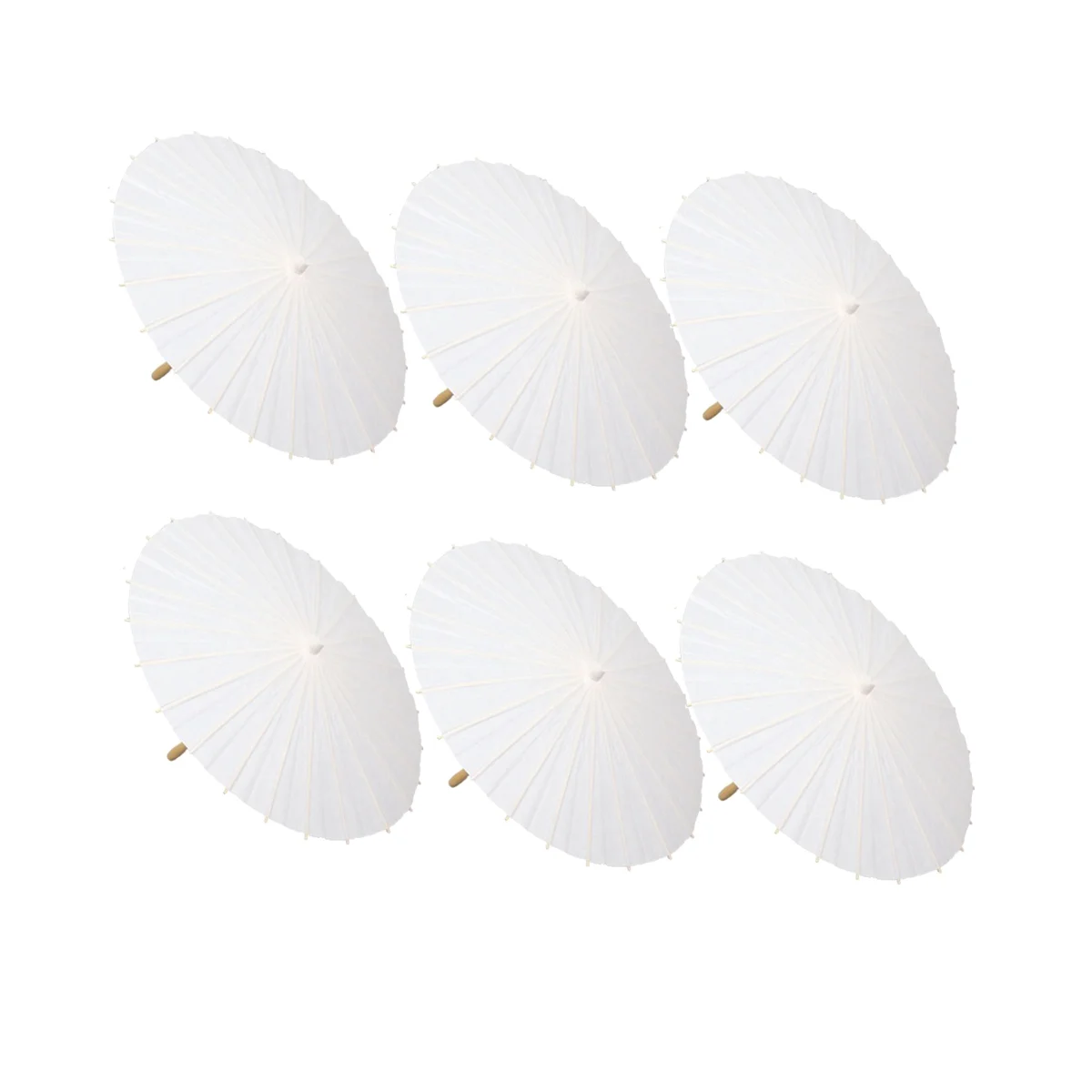 

6PCS Paper Parasol Wedding Umbrella Party Favor 60cm Bamboo Umbrellas for Bridal Shower Centerpieces Photo Props