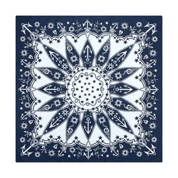 Navy Blue Sailboat Nautical Paisley Bandana Scarf (Navy Anchor)