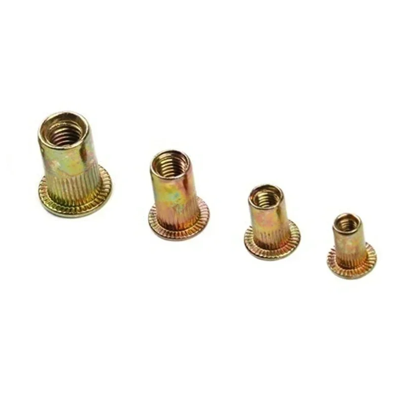 Description Picture 4 of item120pcs M3 M4 M5 M6 Blind Rivet Nut Flat Head Threaded Rivet Insert Nut Cover Rivet Nut Galvanized Carbon Steel