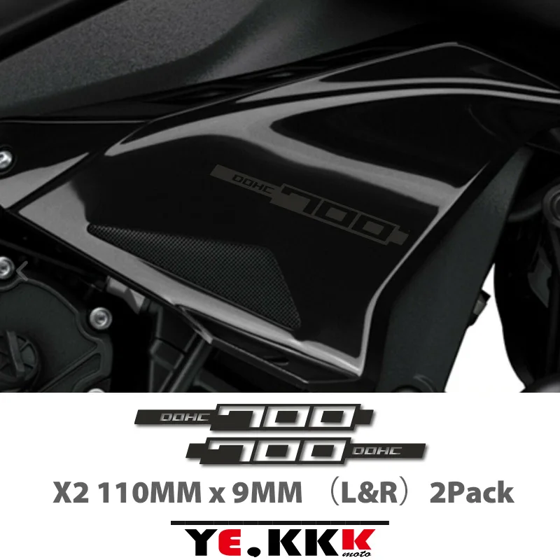 700 DOHC For YAMAHA MT-07 MT07 FZ07 FZ-07 Cutout Custom Shell Rear Tail Fairing Sticker Decal 2X 110MM*9MM fairing shell sticker decal replica full car sticker decals for yamaha xt 600 z tenere 1983 1984