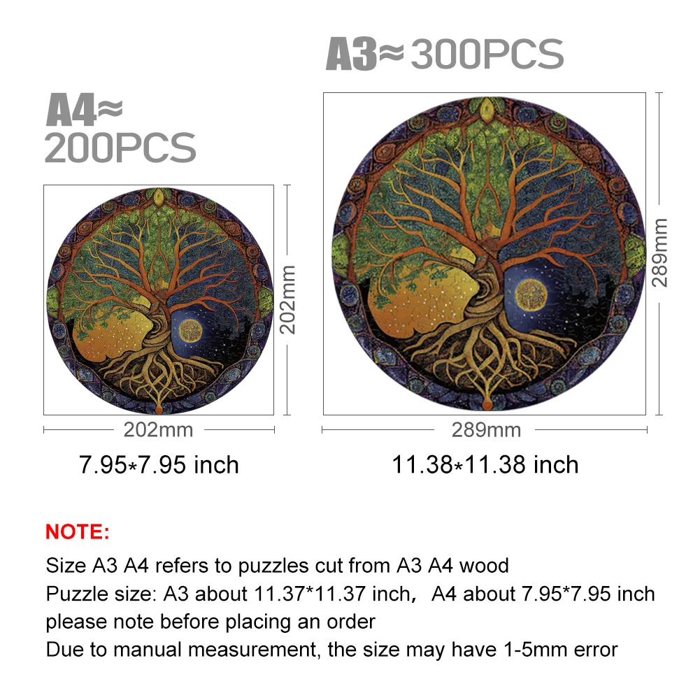 Creative Plant Wooden Puzzle Life Tree Montessori Protection Puzzle Family Interactive Children's Toy Gift Puzzle Multi size 5