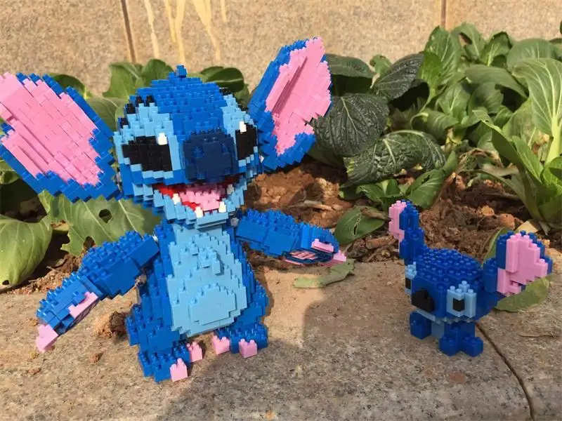 wopin Stitch Nano Building Blocks, Blue Anime Model Micro Blocks