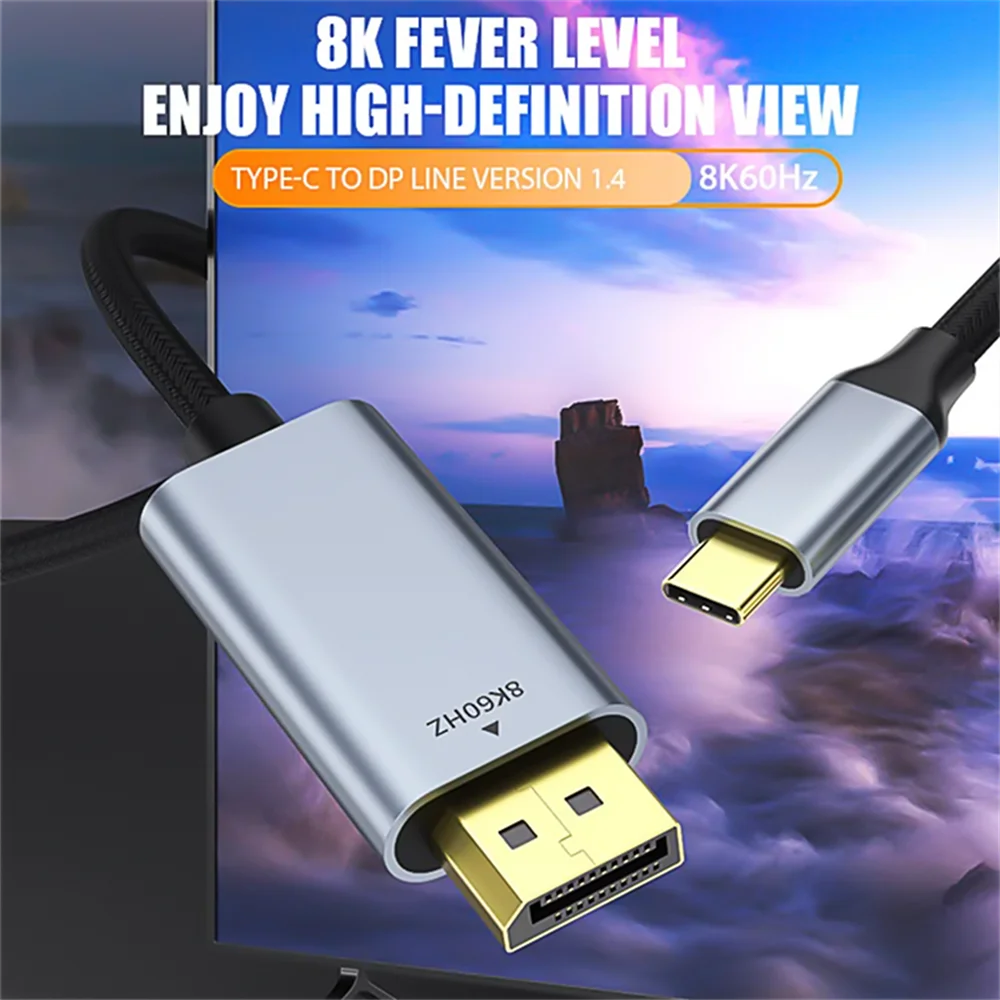 USB C - DisplayPort 1.4 ̺ 8K@60Hz 4K@120Hz Ȩ ǽ ƮϿ ˷̴ USB  C - DP ̺