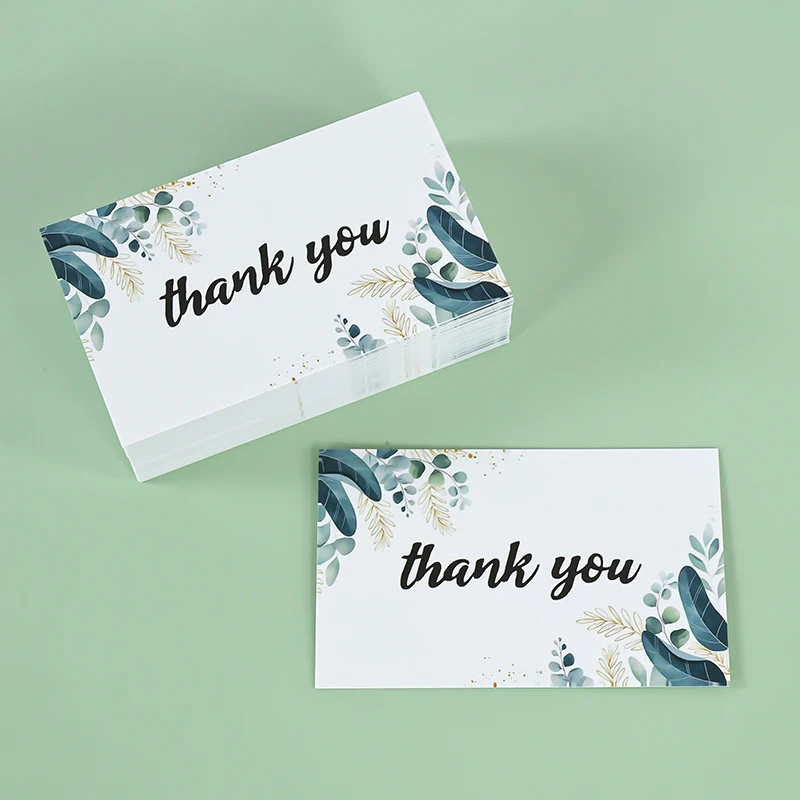 Leaf White Green Eucalyptus Wedding Engagement Banquet Thank You Card Meal Plate Card Process Reminder cards 50pcs greeting cards thank you cards
