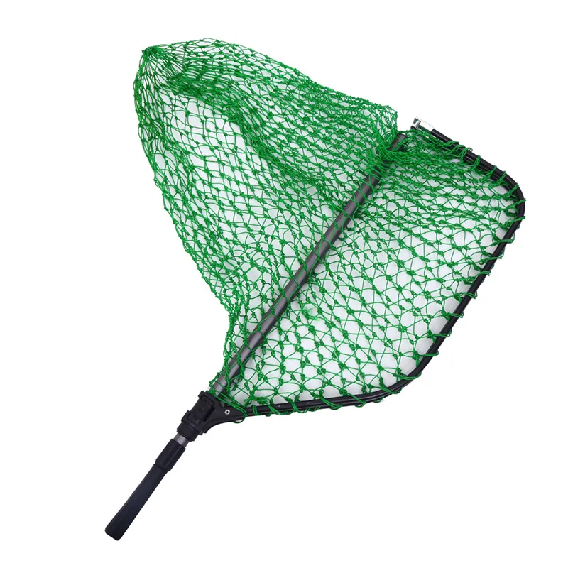 1.0-2.25m High Quality Large Fishing Net Fish Landing Hand Net Foldable  Collapsible Telescopic Pole Handle Fishing Tackle