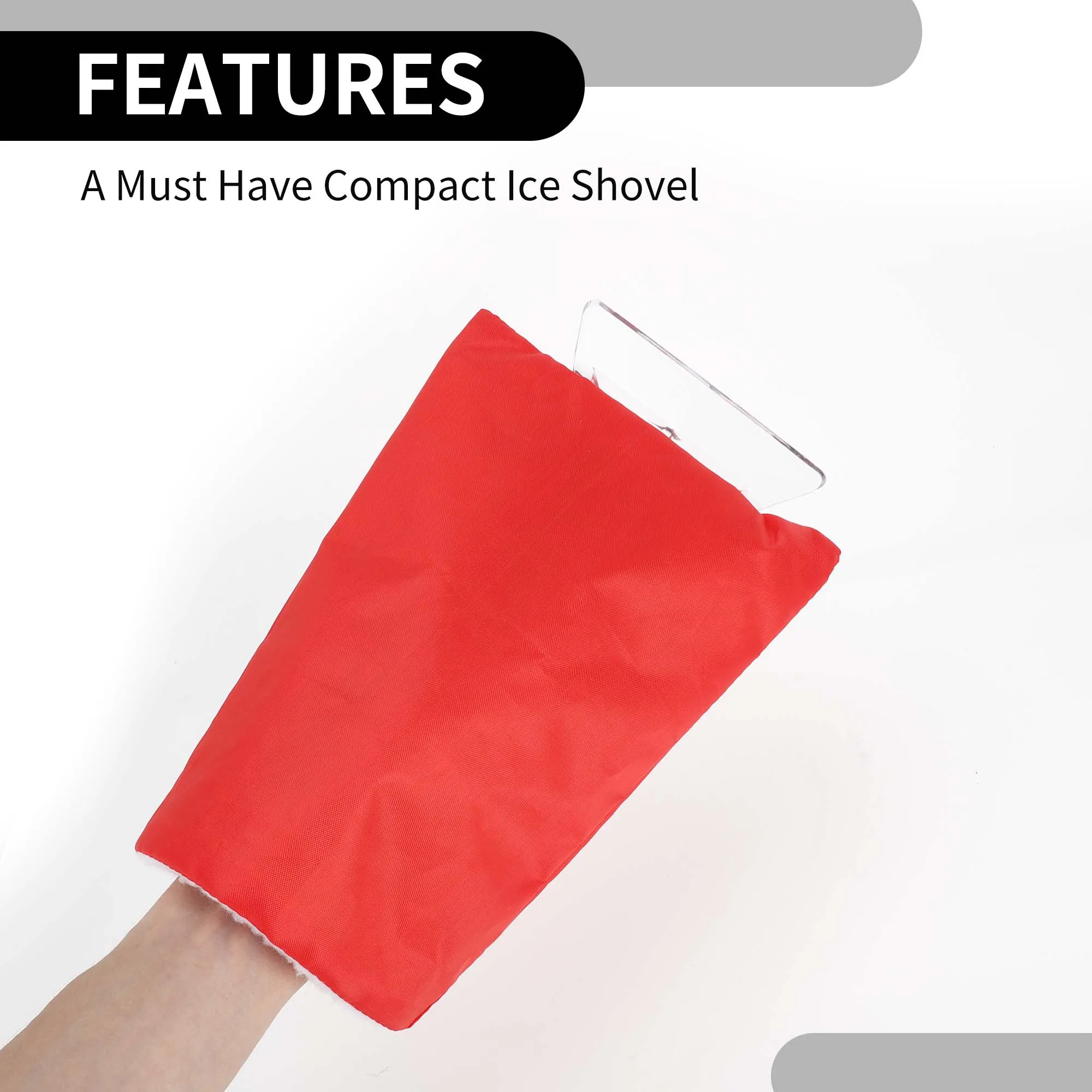 UXCELL 17x25cm Universal Car Ice Scraper Glove Insulated Warm Mitt Glove W/ Snow Frost Remover for Car Truck Windscreen Portable