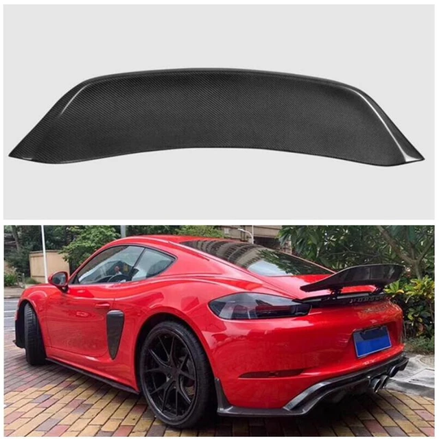 High-Quality Real Carbon Fiber Spoiler For Porsche 718 Cayman Boxster (2016-2022) REAR WING TRUNK LIP SPOILERS - - Racext 1