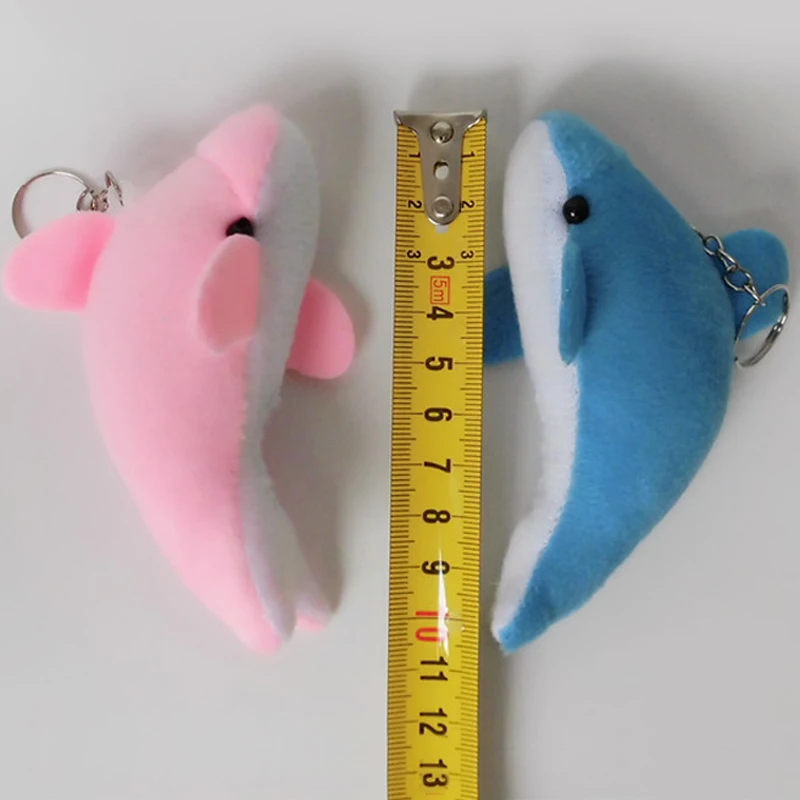 10CM Plush Dolphin Key Chains For Women Girls Mini Plush Pompom Fish Keyring Keychain Bag Car Trinket Wedding Party Toy Gifts