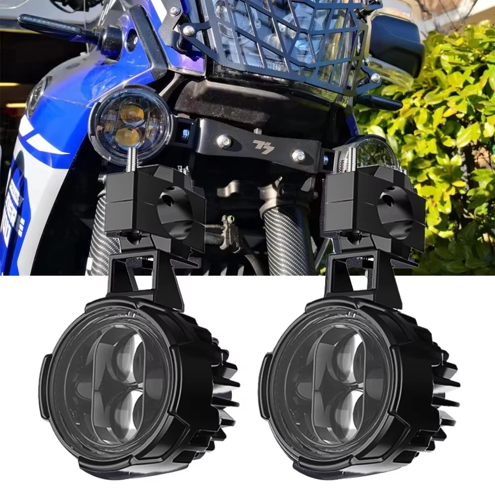 Support De Feux Additionnel Moto Universel DENALI Pour Tube De Fourche 39 49mm Chrome 3663466344797