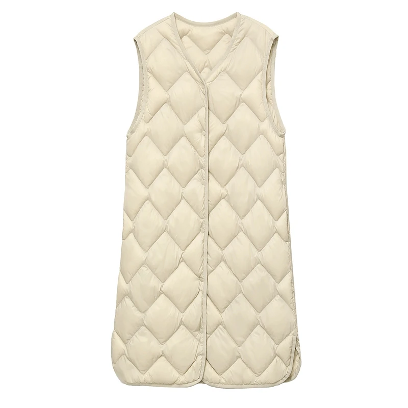 NewBang Long Ultra léger vers le bas gilet femmes canard vers le bas gilets femme diamant chaud léger col rond manteau