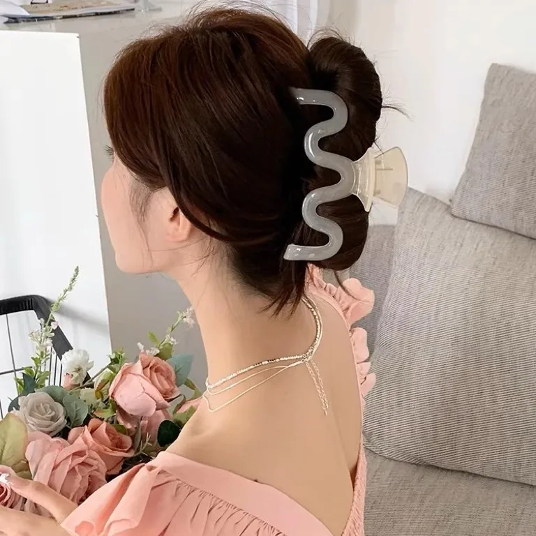 5 Teile/satz Frauen Mädchen Haar Clips Beige Haar Klaue Krabben Rutschfeste Haarnadeln Korea Elegante Barrettes Mode Haar Zubehör Geschenke – Detail 3