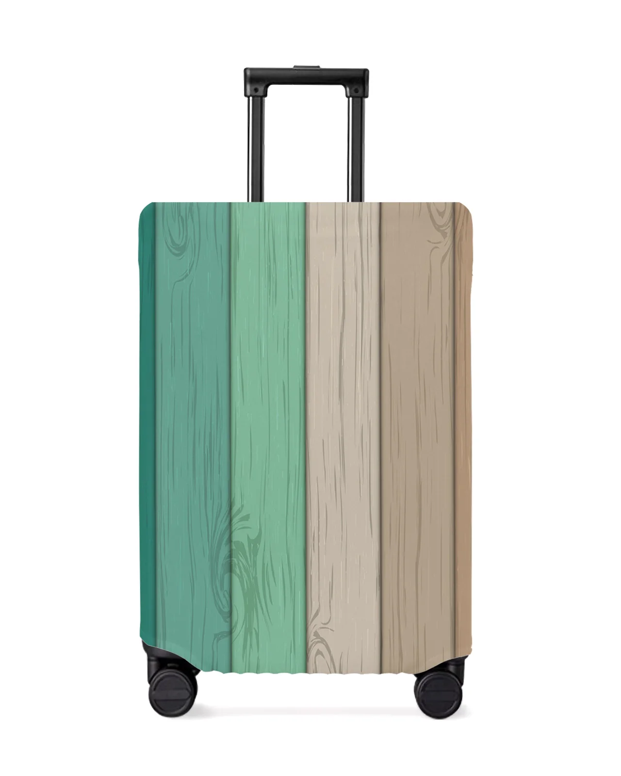 vintage-turquoise-brown-gradual-wood-grain-luggage-cover-stretch-baggage-dust-cover-for-18-32-inch-travel-suitcase-case