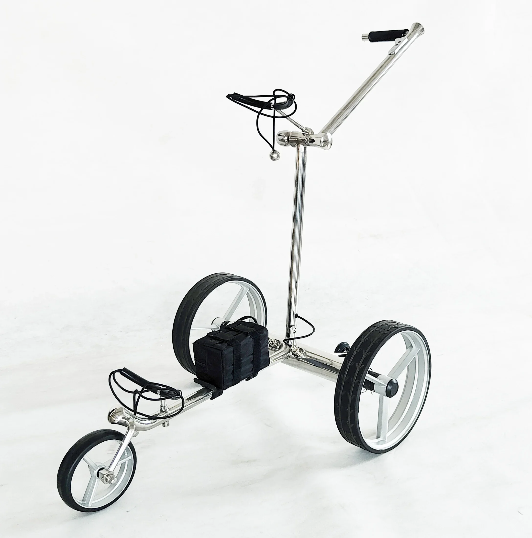 Professional 3-Wheel Foldable Electric Golf Trolley Push Cart with Remote Control Aluminium and Lithium Battery