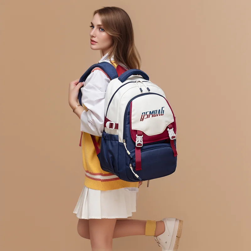 Junior High School Student Schoolbag Female 2024 New Large Capacity 3 to 6 Grade High-Looking Cute Pink Backpack Backpack