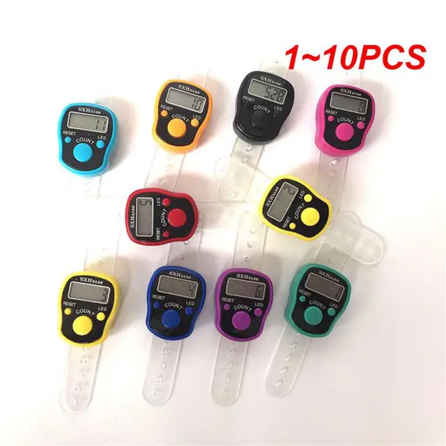 1~10PCS Finger Counter w/ Compass Islamic Tasbih Bead 5 Digital LED Electronic Handheld Tally Counter Clicker counter ring 1