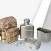 Outdoor Camping Hiking Picnic Four-piece Set Of Wild Survival Kettle Storage Box Lunch Portable Trekking BBQ Pure Titanium Gear 2